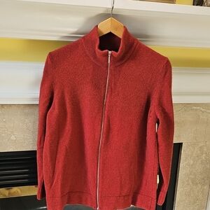 Native World Rust Full Zipper Sweater Women's Large